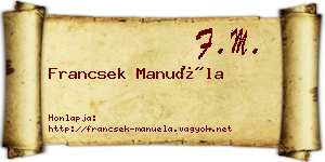 Francsek Manuéla névjegykártya